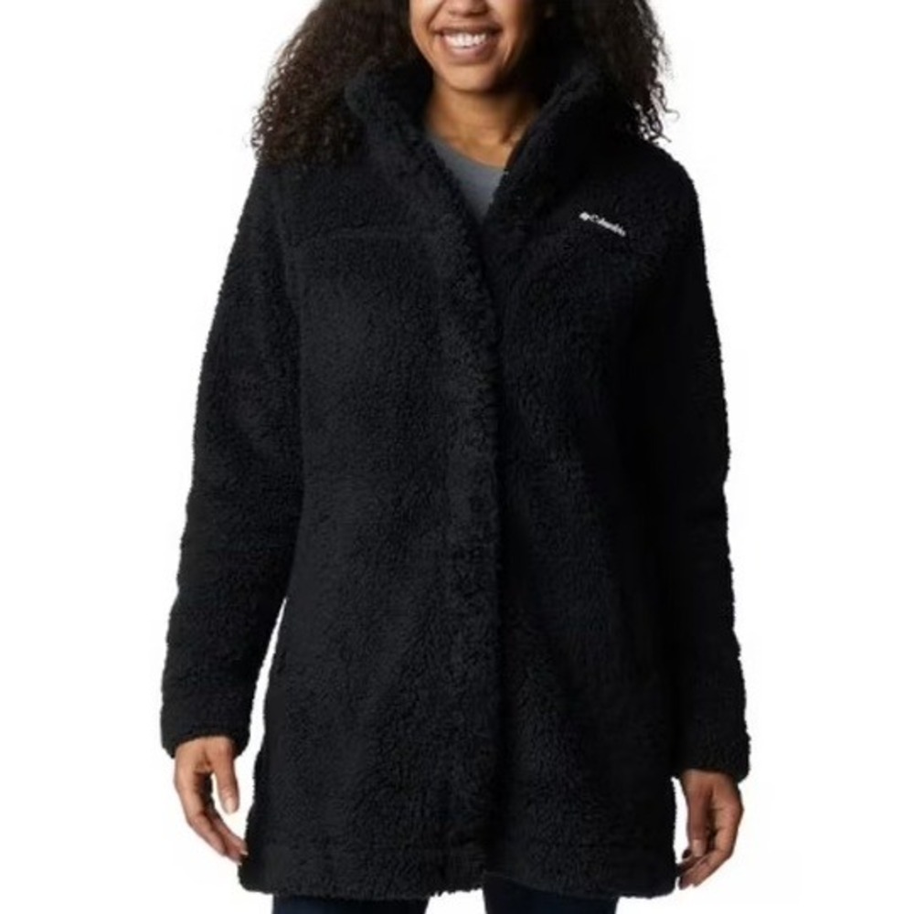 NWT Columbia Women's Size S Black Sherpa Fleece Jacket Polyester